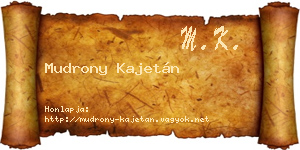 Mudrony Kajetán névjegykártya